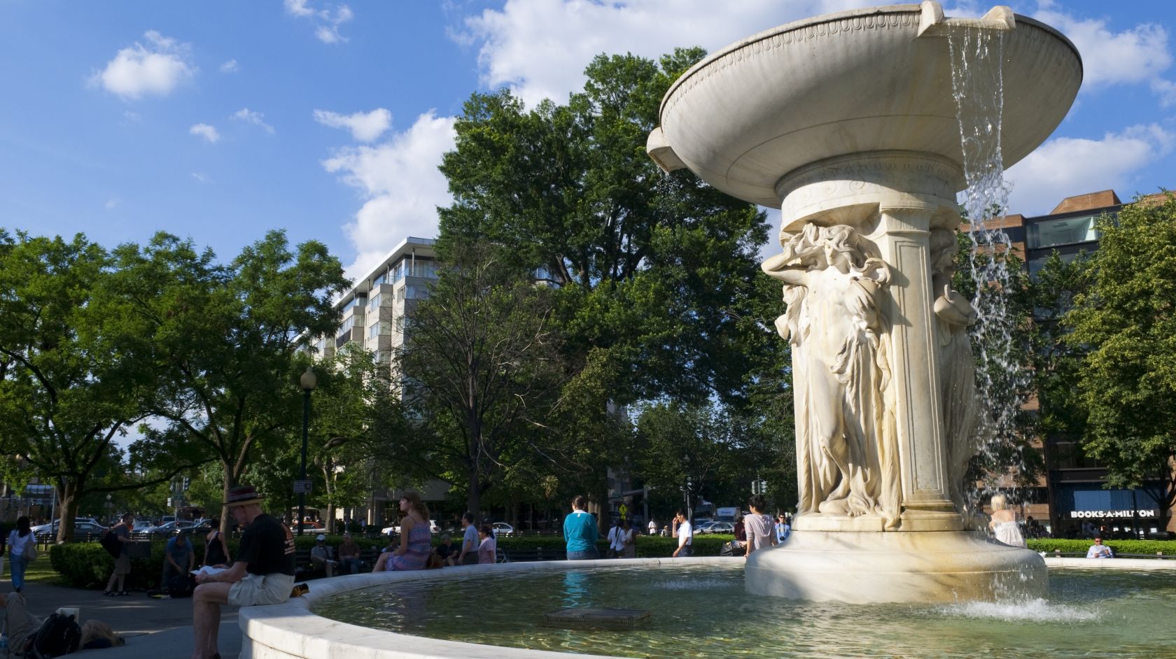 Dupont Circle Fountain in Washington DC near The Normandy Hotel
